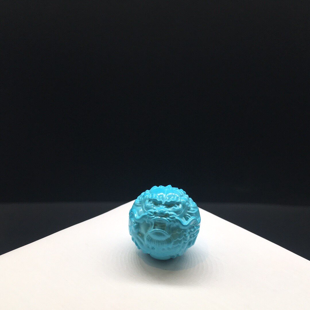 天然原矿绿松松石龙珠单颗高瓷无优化散珠圆珠手链