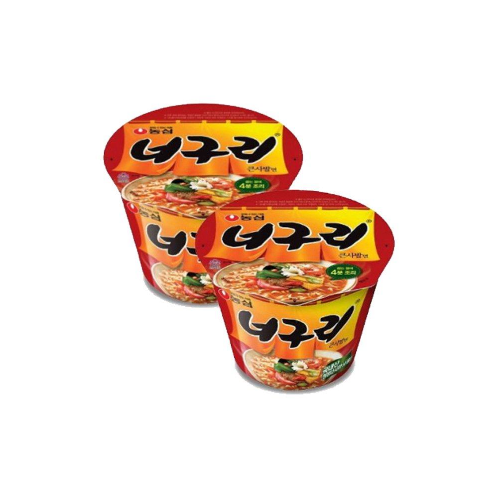 韩国直邮农心浣熊碗面桶装泡面整箱批发速食冲泡方便面