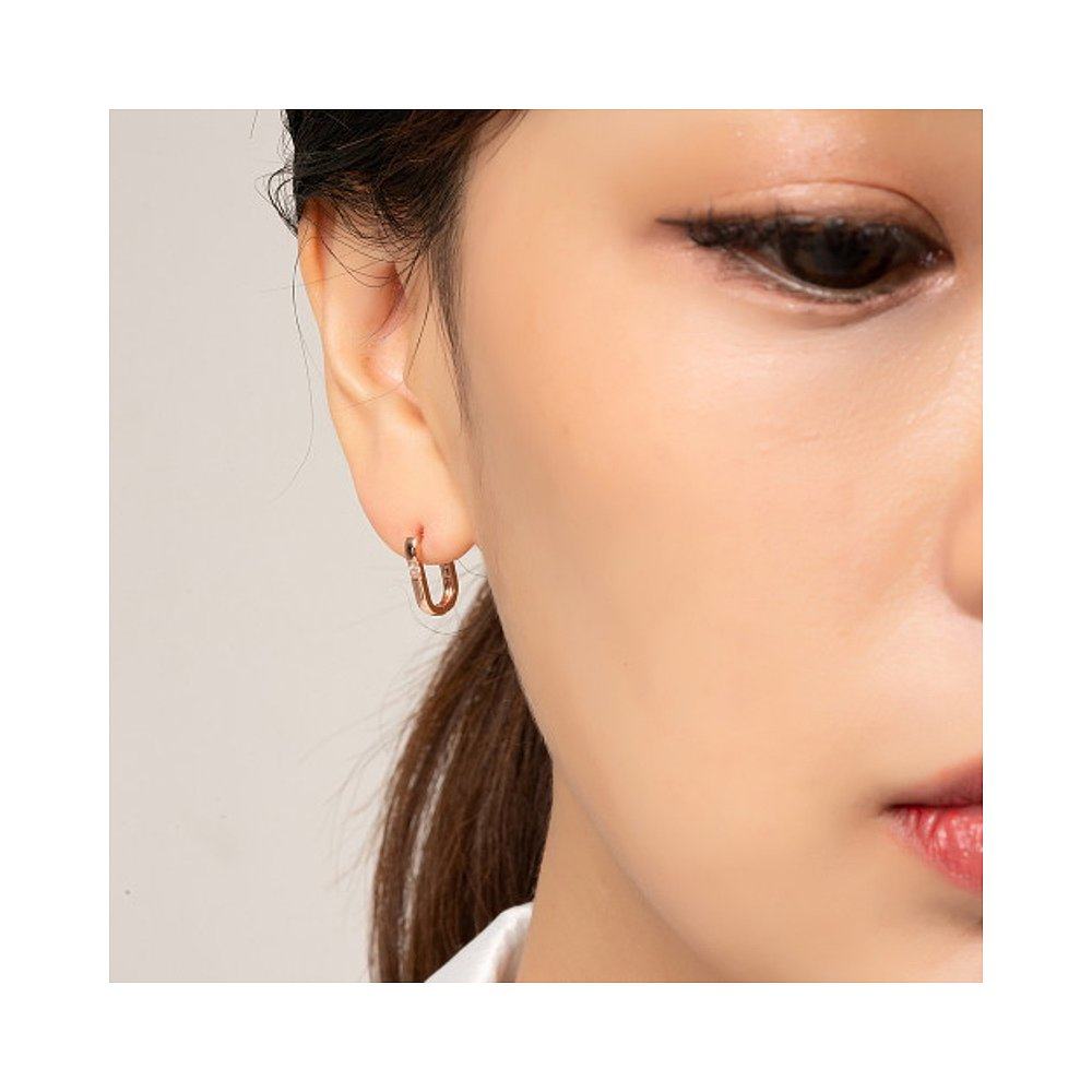 韩国直邮ellen艾伦珠宝14kline一触式金耳环耳钉