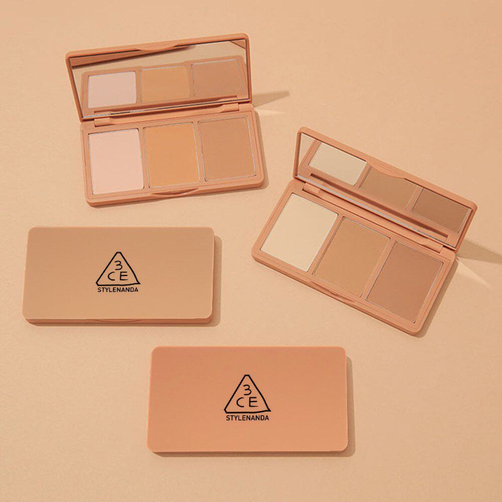 韩国直邮3ce三熹玉三色高光阴影修容盘10g立体遮瑕自然提亮哑光
