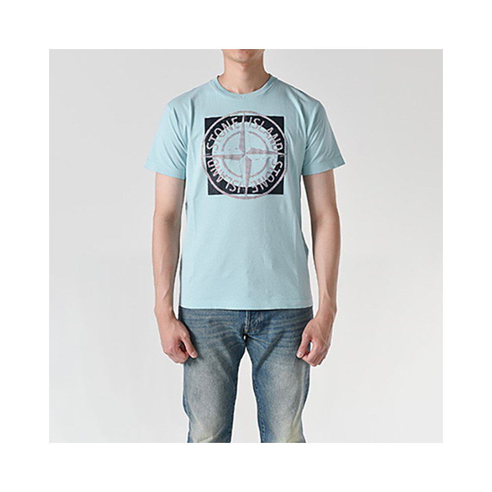 韩国直邮stoneisland2ns93tricromiatwo短袖天蓝色t恤