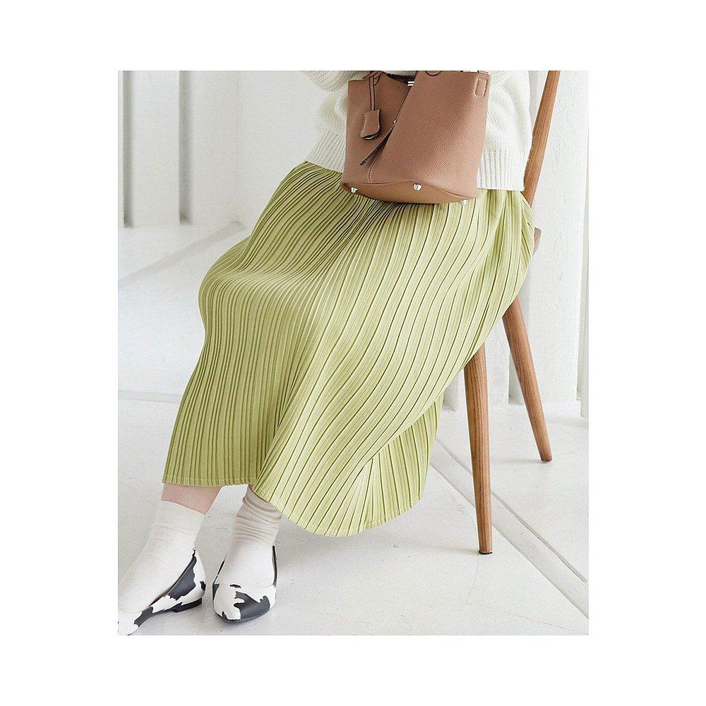 日本直邮kobelettuce桃皮百褶裙m3520浅绿色
