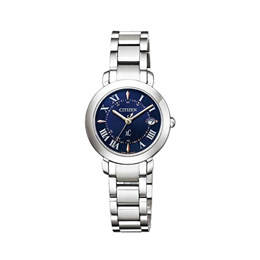 日本直邮citizen西铁城手表es944051l女士银色圆形表盘日韩腕表