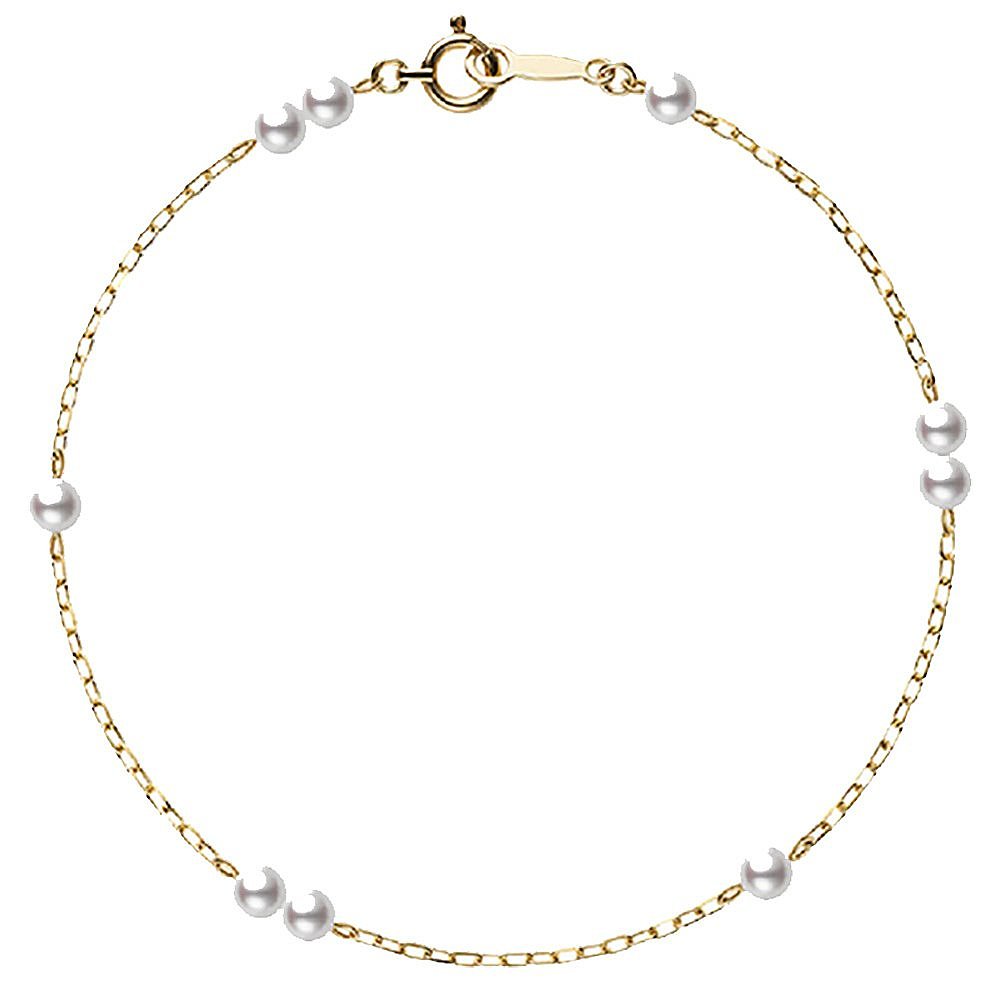 日本直邮mikimoto御木本akoya18k金珍珠珍珠经典满天星手链