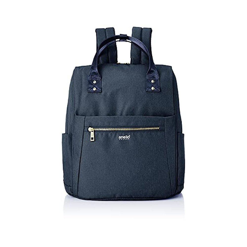 anello阿耐女士防水口袋双肩背包深蓝色双肩背包