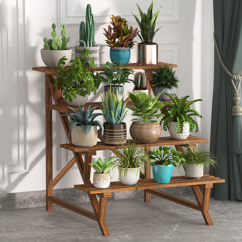 防腐阳台装饰花架大棚花盆室内多层阶梯实木花架