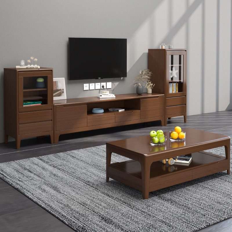 北欧实木电视柜现代简约户型客厅影视电视柜