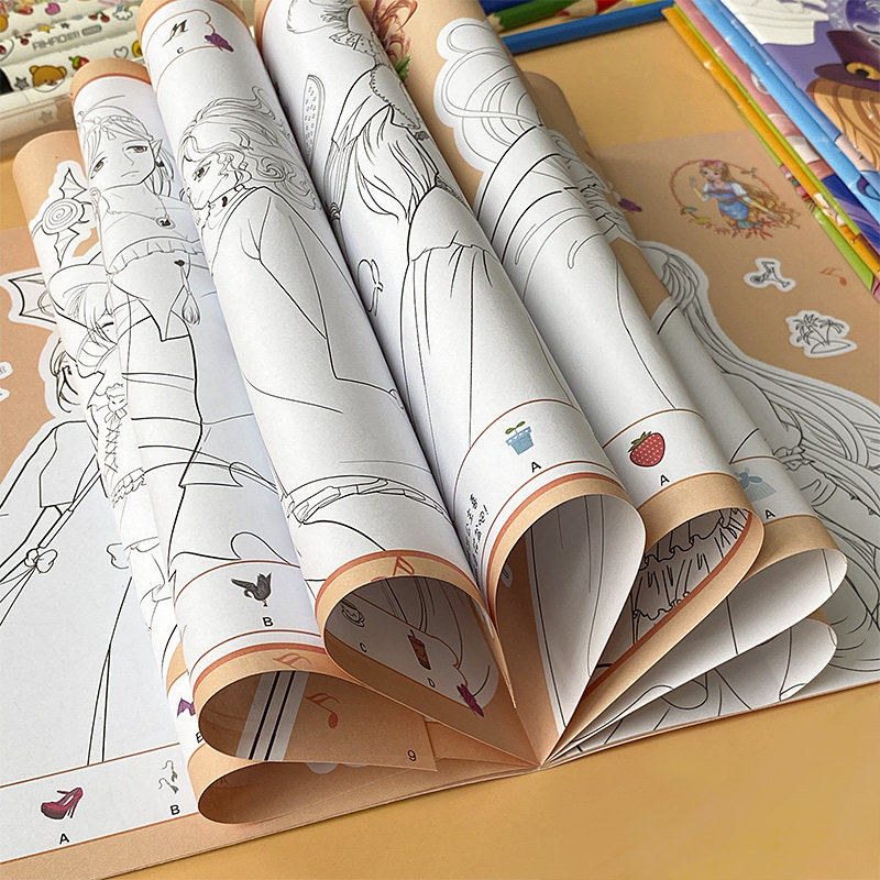 公主百变涂色秀全套8册美少女涂色书3-4-5-6岁美少女涂画本儿童简笔画