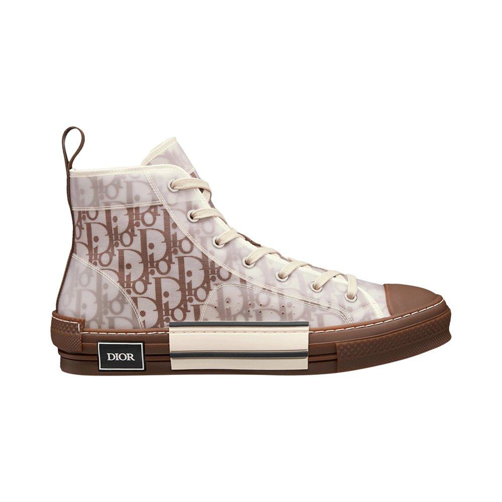 香港直邮christiandior男士咖色帆布白色字母满标时尚休闲鞋