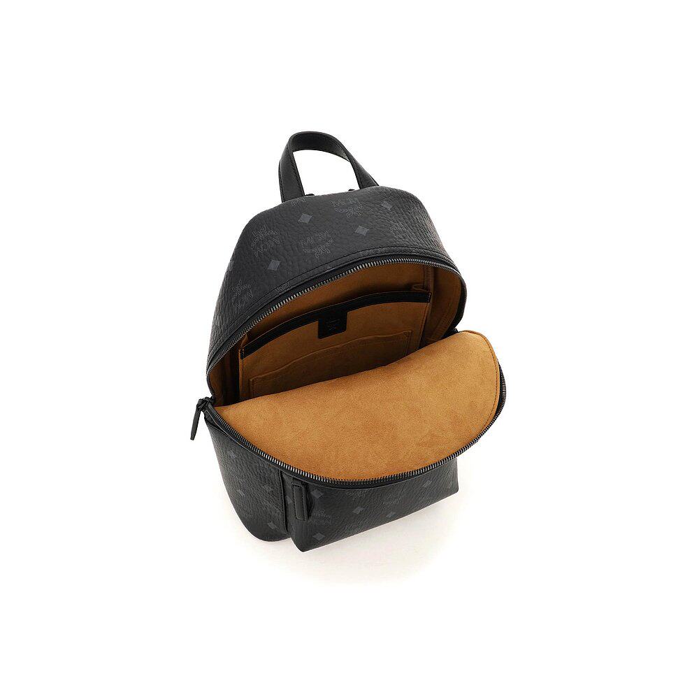 欧洲直邮mcm男士黑色徽标拉链双肩包时尚休闲百搭双肩背包