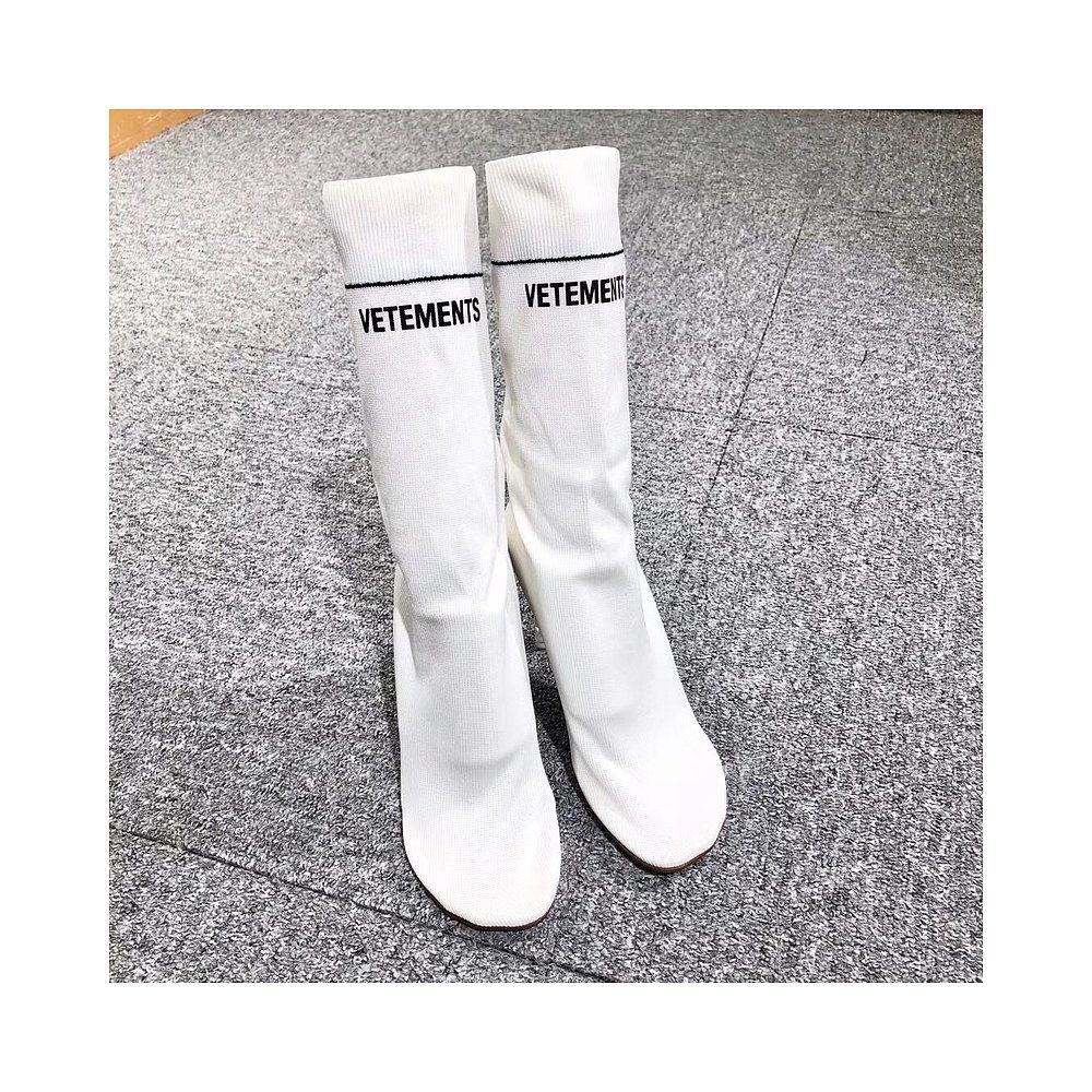 香港直邮vetements打火机白高跟高跟袜靴高跟鞋单鞋