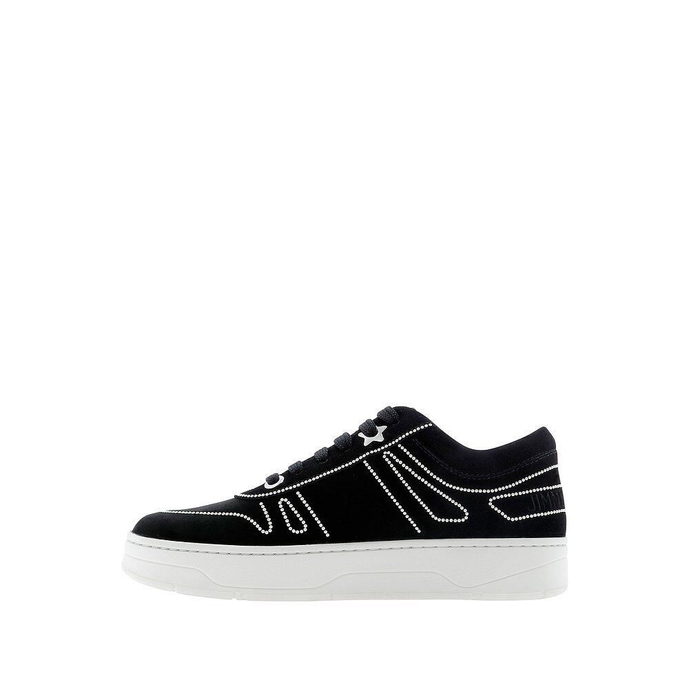 欧洲直邮jimmychoo周仰杰女士黑色百搭绒面运动鞋时尚休闲鞋