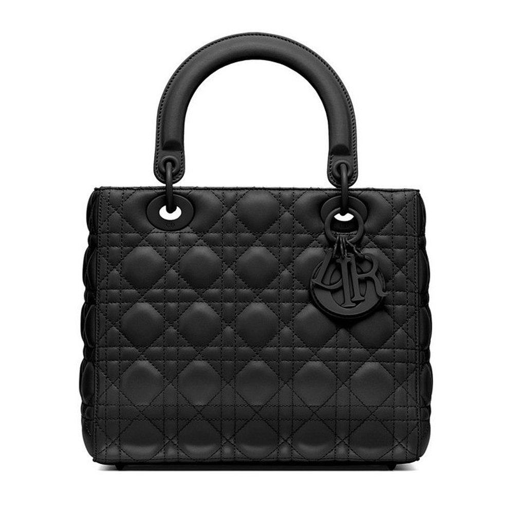 欧洲直邮dior迪奥经典款ladydior女士五格哑光小牛皮中号单肩