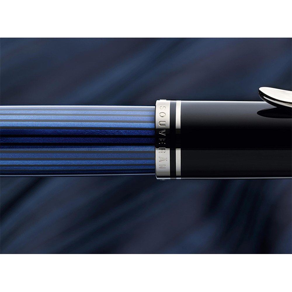 欧洲条纹活塞14k笔尖镀铑黑色直邮蓝黑m405钢笔