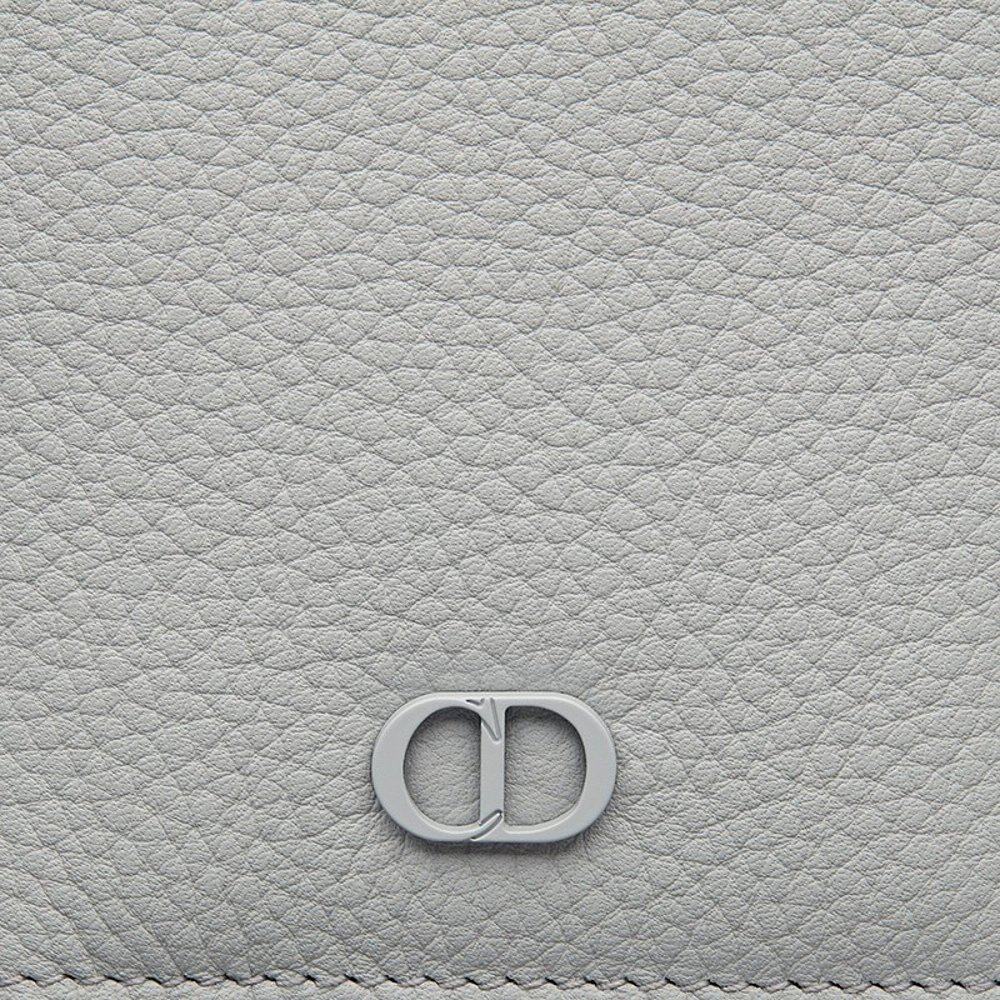 欧洲直邮dior迪奥21春夏新款男士灰色粒面小牛皮哑光cd标志双