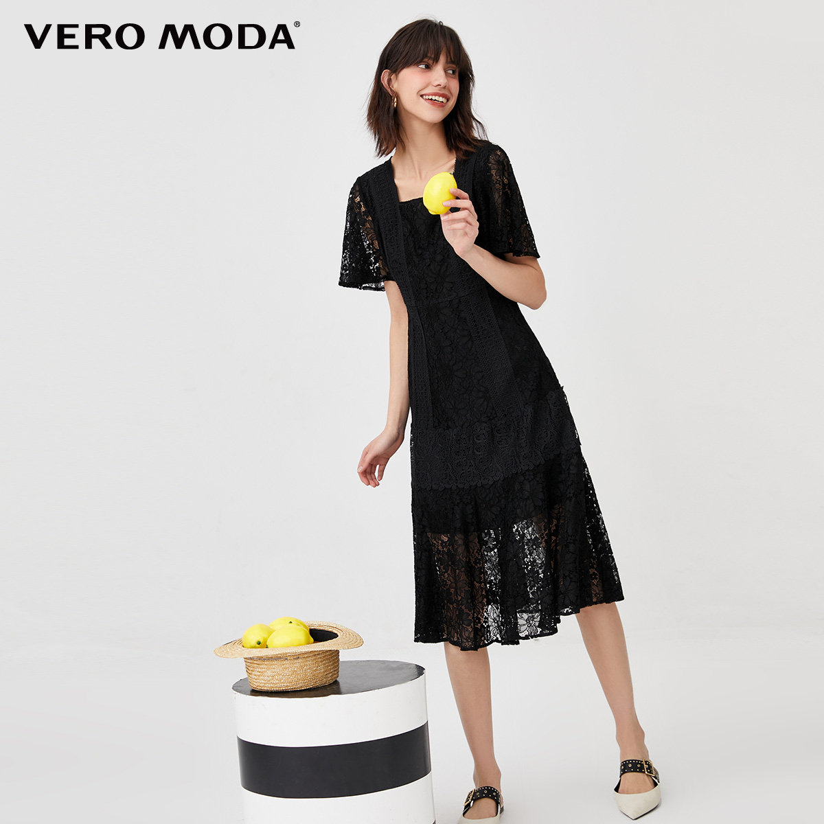 连衣裙veromoda夏季新款可盐可甜温柔蕾丝32027b509连衣裙