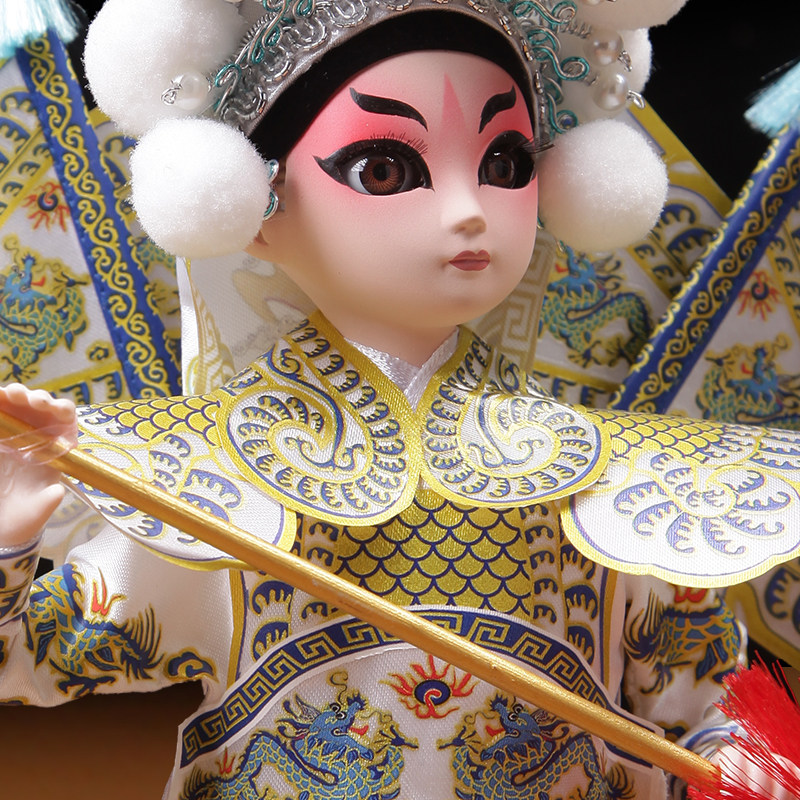 北京京剧绢人娃娃套装手工艺摆件中国特色礼品送老外出国结婚礼物