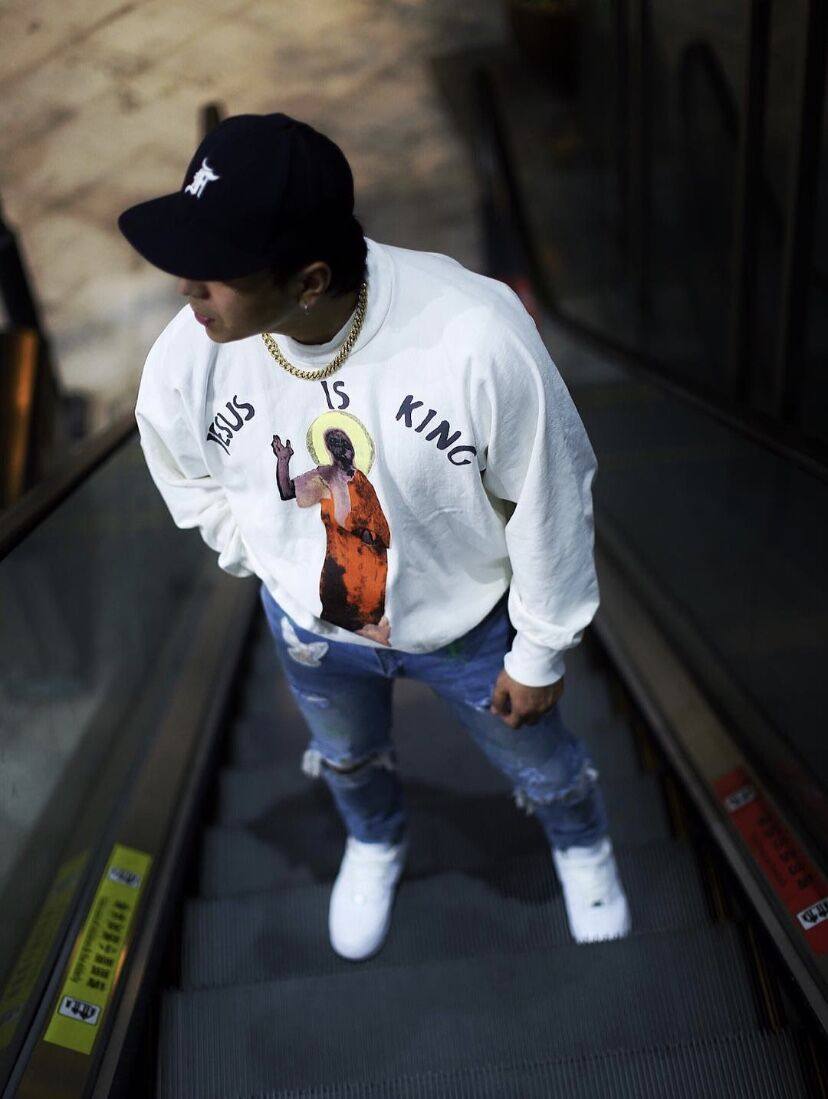 cpfmkanye侃爷jesusisking专辑限定耶稣国王卫衣