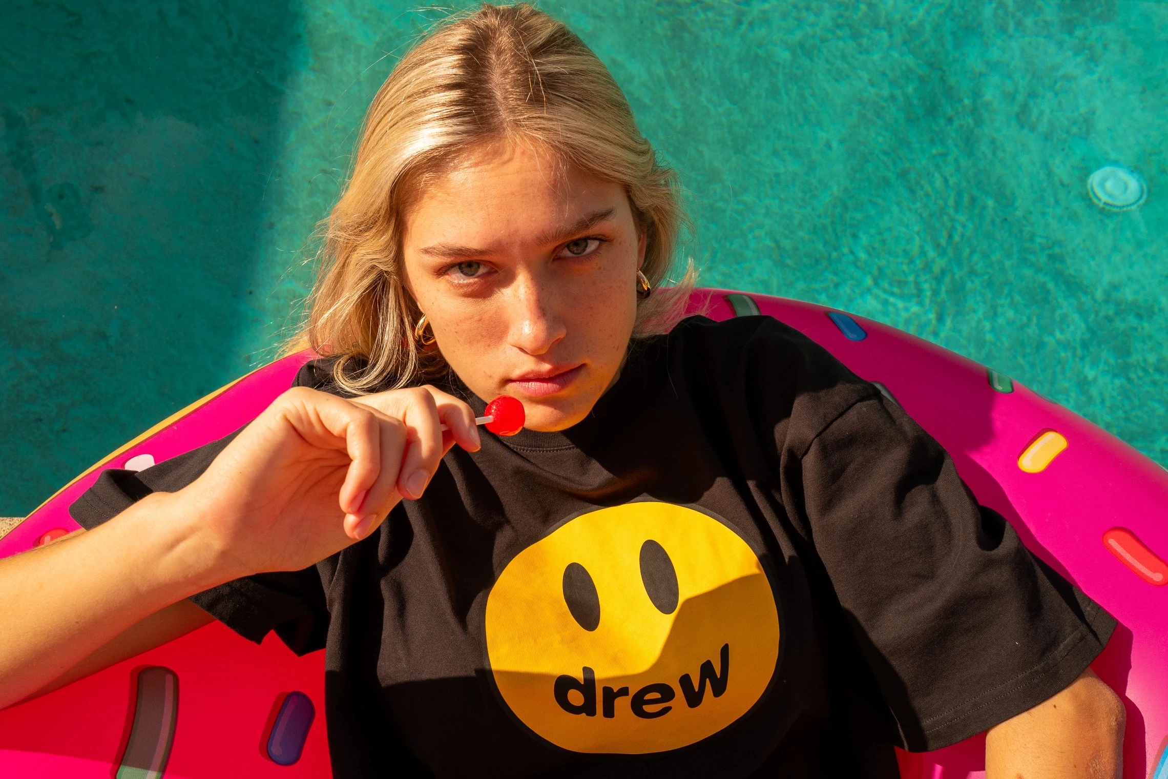 高版本drew house mascot ss tee贾斯汀比伯同款笑脸短袖高街t恤