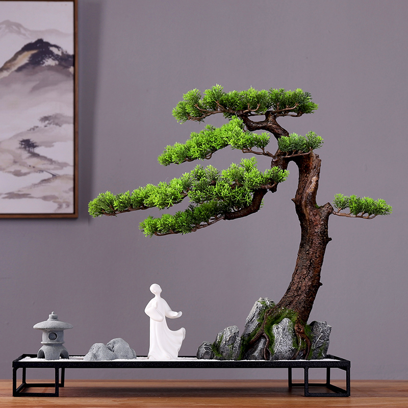 创意仿真植物盆景迎客松室内大型绿植盆栽客厅仿真植物盆景
