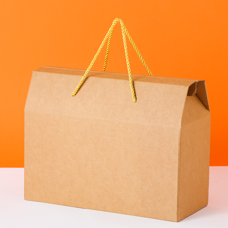 包装盒礼盒通用土特产牛皮纸水果蔬菜礼品盒纯色批发礼品盒