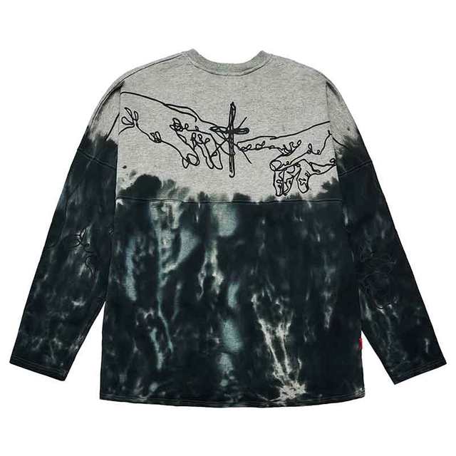 GRKC China Tie Dye Genetic Century Long Sleeve T-Shirt Guide Brand Hip Hop Couple Loose Sweater Men's Women's Fashion Autumn GRKC China Tie Dye Genetic Century Long Sleeve T-Shirt Guide Brand Hip Hop Couple Loose Sweater Men's Women's Fashion Autumn