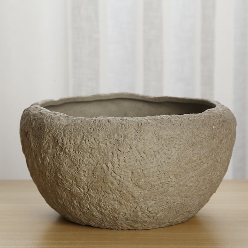 陶土盆小金鱼大包粗陶罐新品复用大小铜钱草花盆水养仿石头盆垫底