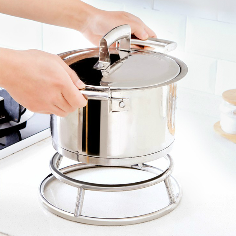 不锈钢炒锅架子锅圈架子隔热放锅架厨房置物架圆管圆形垫锅架 - 雄川