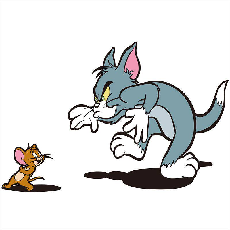 猫和老鼠卡通3d立体抖音网红搞笑车身划痕遮挡汽车装饰贴