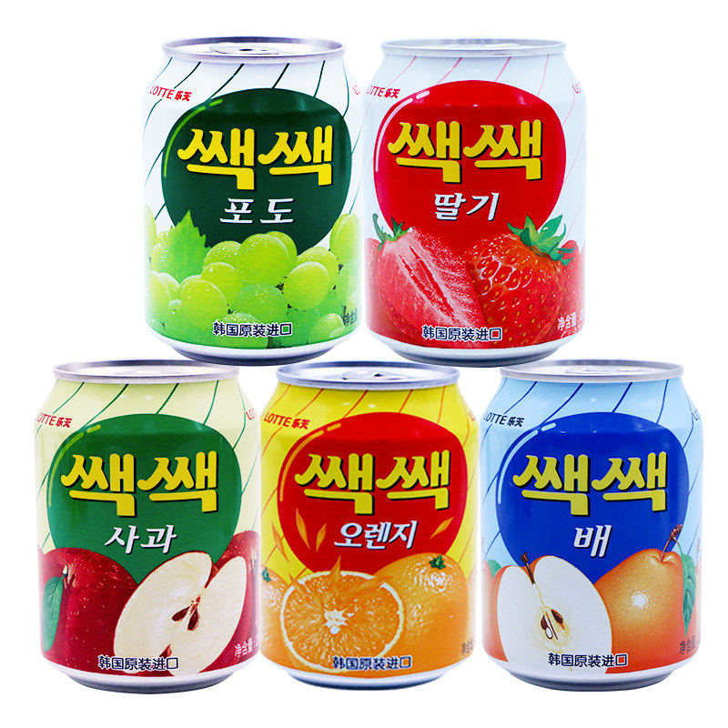 临期lotte韩国进口乐天粒粒草莓果汁饮料238ml果味果味