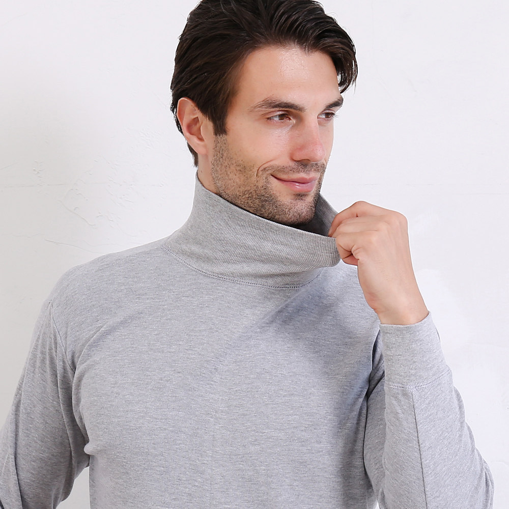 秋冬中老年男士纯棉全棉中领高领低领圆领单件秋衣内衣上衣棉毛衫