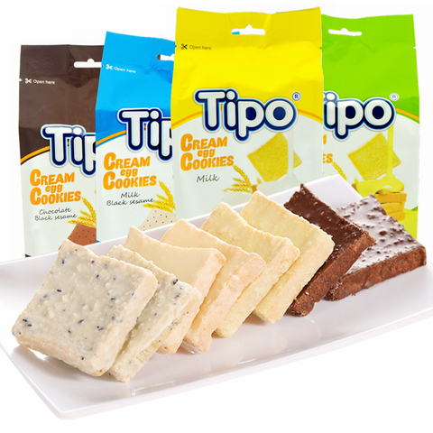 越南原装进口tipo面包干鸡蛋奶油面包干135g*3袋白巧克力榴莲饼干