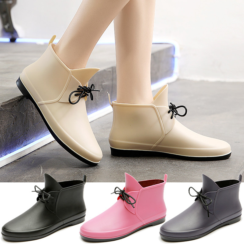 防水韩国款外时尚雨鞋低帮可爱糖果色鞋女胶鞋雨鞋