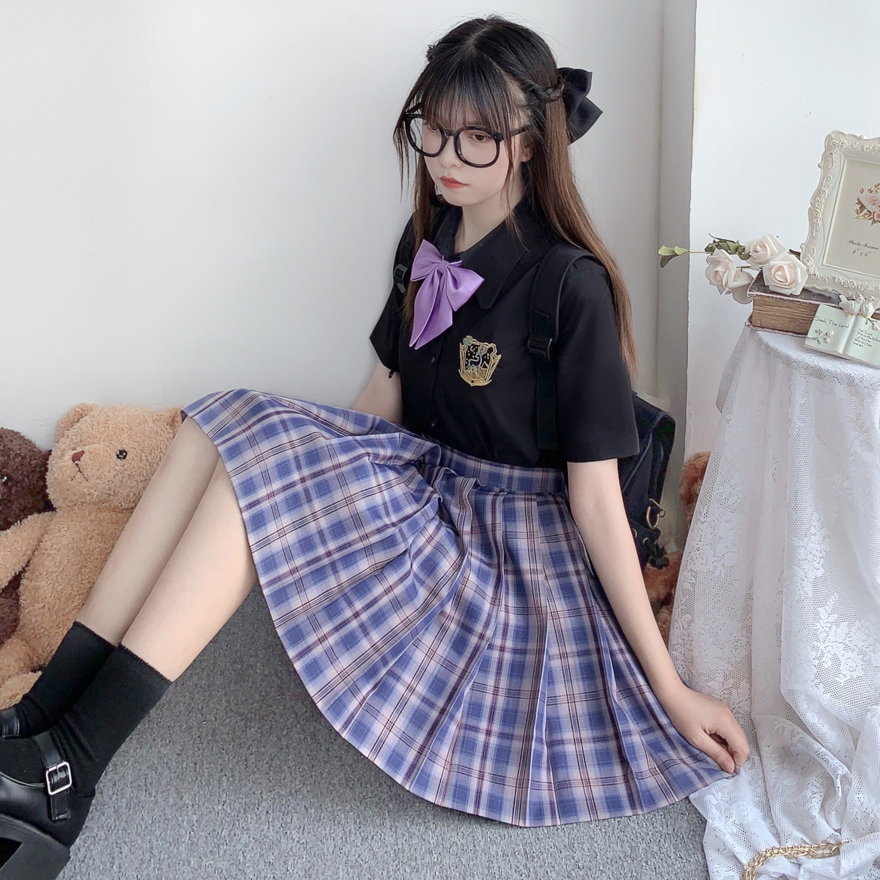 科科米勒原创jk制服格裙百褶裙学院可爱半身半身裙