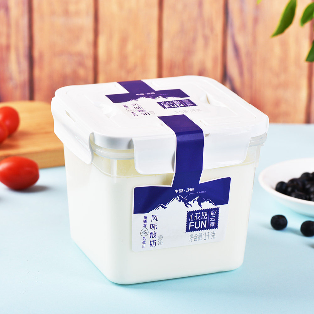 新希望低温牛乳桶装家庭1kg酸奶风味高原fun低温奶