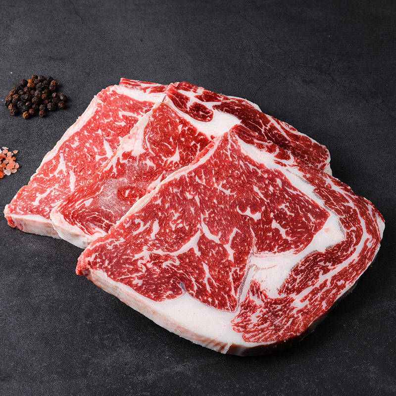 肉界澳洲进口牛肉谷饲300天m3 级新鲜原切眼肉牛排牛扒6片共1200g