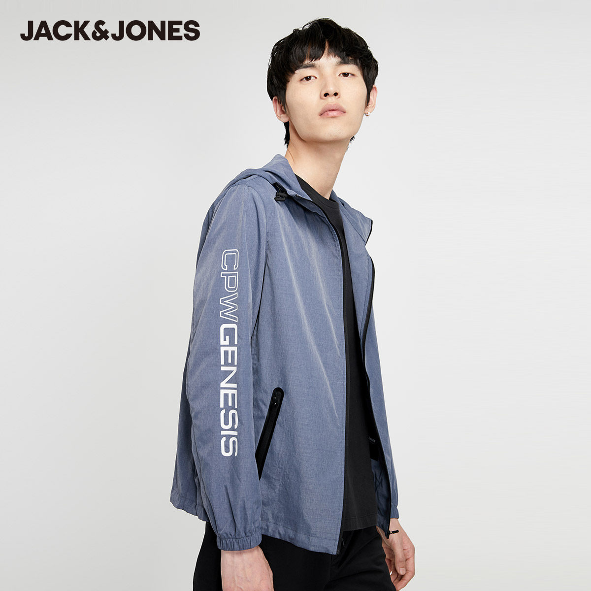 jackjones杰克琼斯outlets春季运动休闲连帽短外套夹克潮流夹克