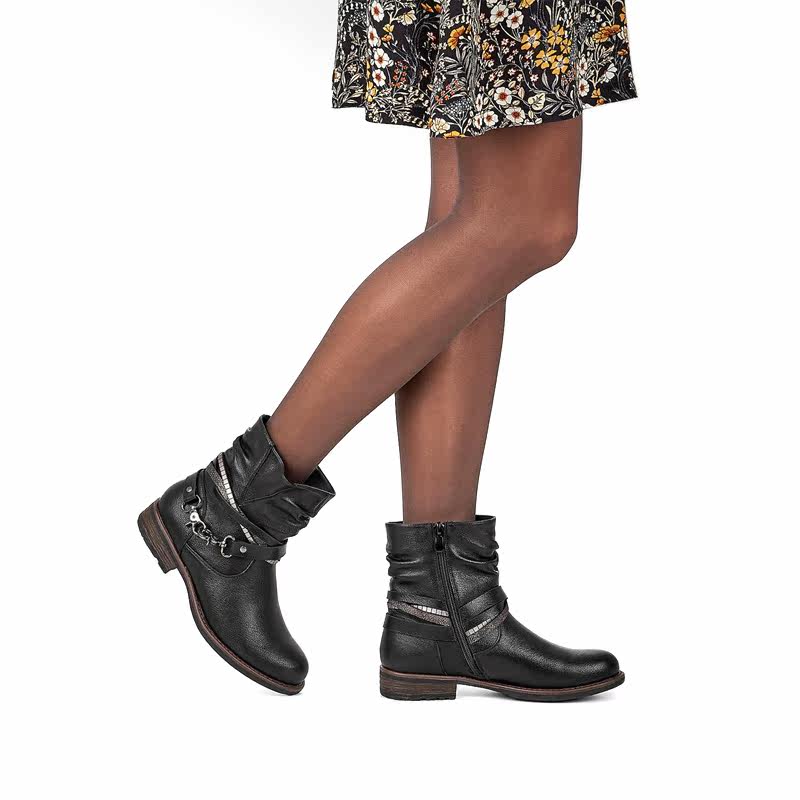 德国graceland 女鞋2019秋季新款低跟时尚短靴潮酷马丁靴女靴