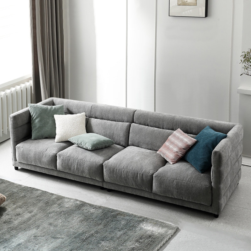 意式布艺沙发极简小户户型客厅北欧现代简约四人直排布艺沙发