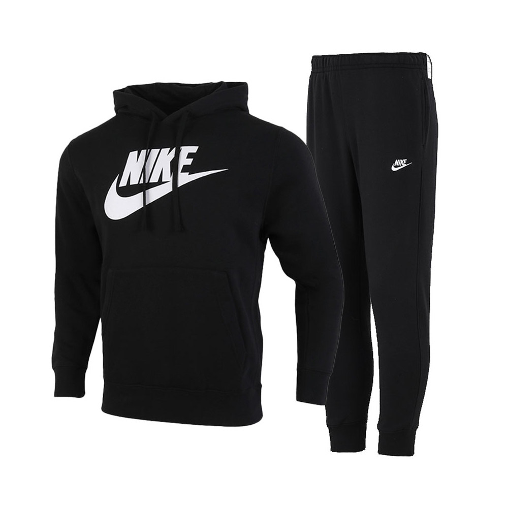 自营nike耐克男装套装冬季新款时尚加绒连帽卫运动套装