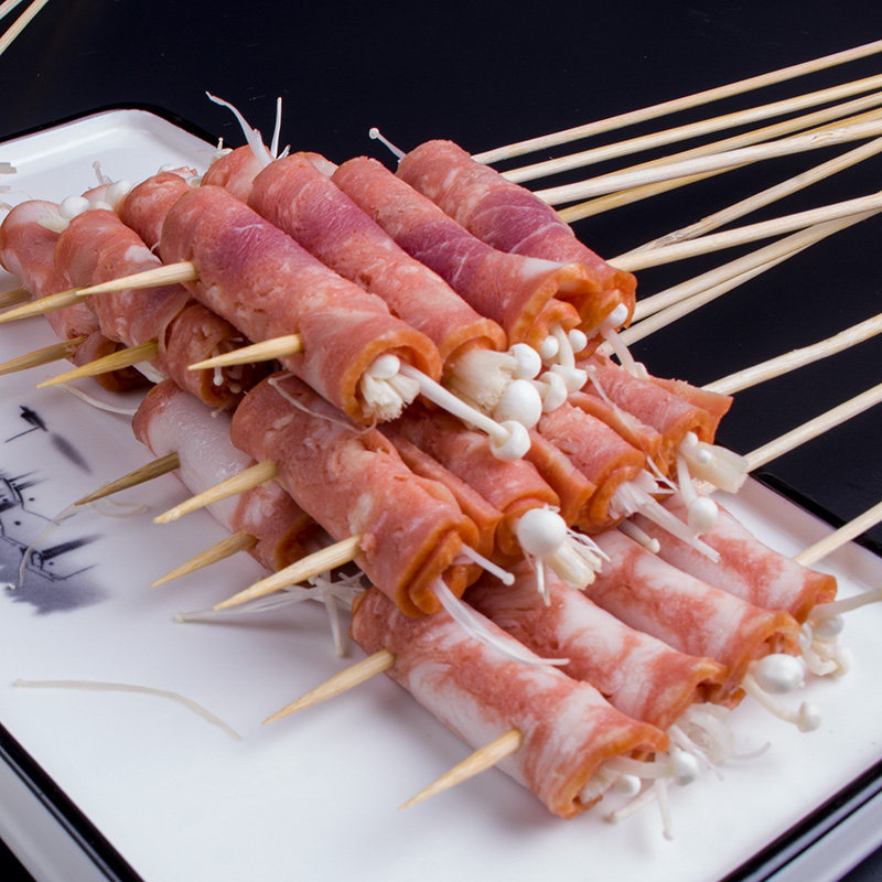 培根烧烤食材半成品金针菇新鲜户外撸串自助bbq5新鲜松茸