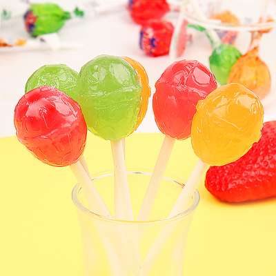 俄罗斯进口kdv水果棒棒糖儿童小零食网红散装可爱创意混合味糖果