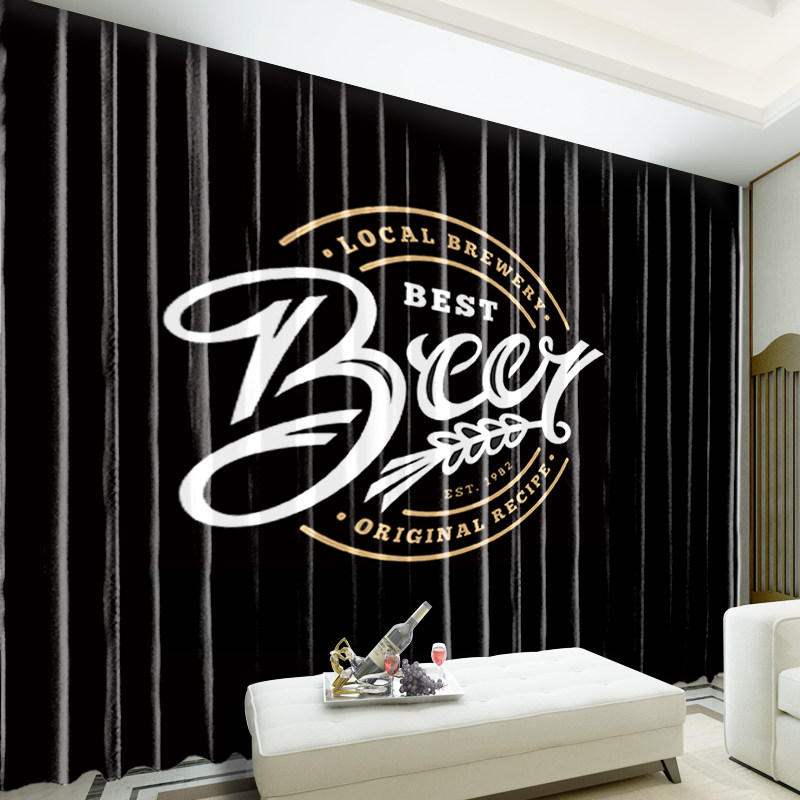 简约酒吧隔断定制装饰落地门面理发店窗帘布窗帘定制窗帘