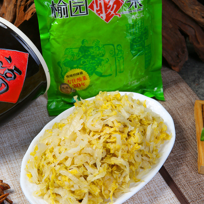 榆园正宗东北酸菜菜丝整箱商用300g30袋农家腌制
