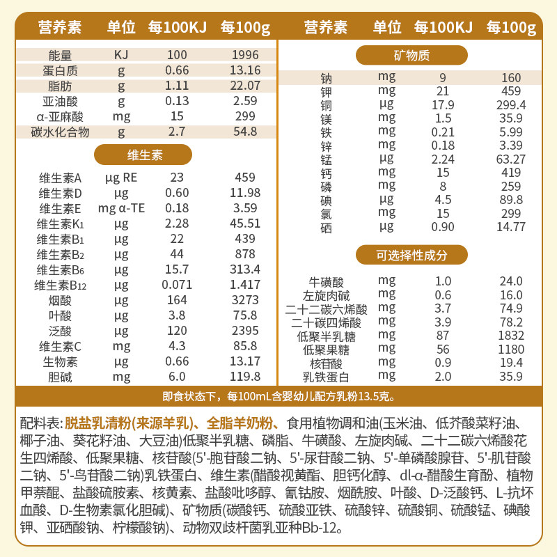 羊奶奶粉官方专卖店羊羊宜贝2段罐装较大婴幼儿婴幼儿羊奶粉
