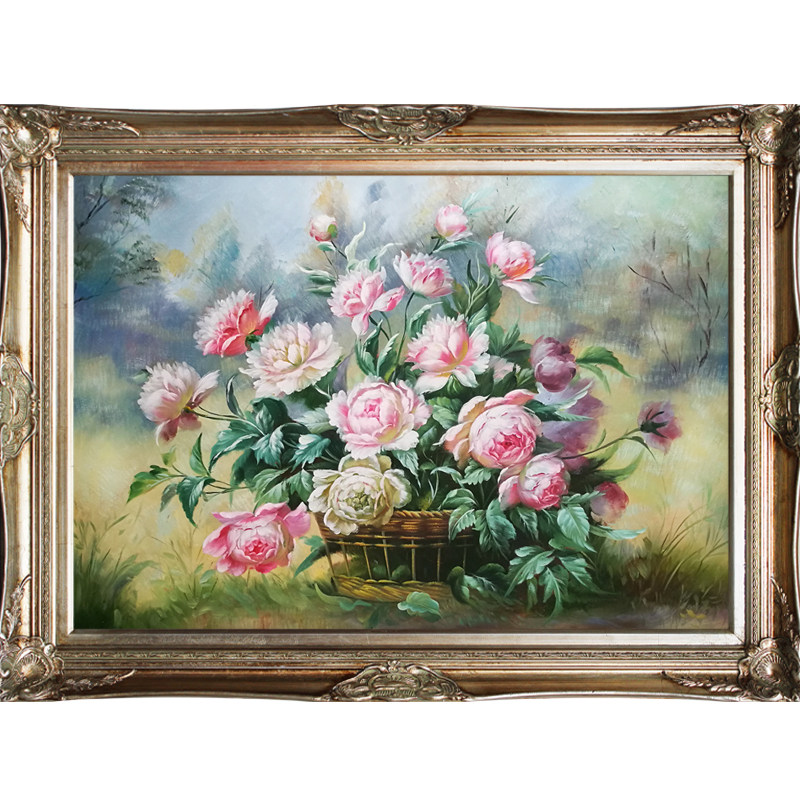 手绘油画玄关装饰画客厅手工过道走廊墙面挂画油画