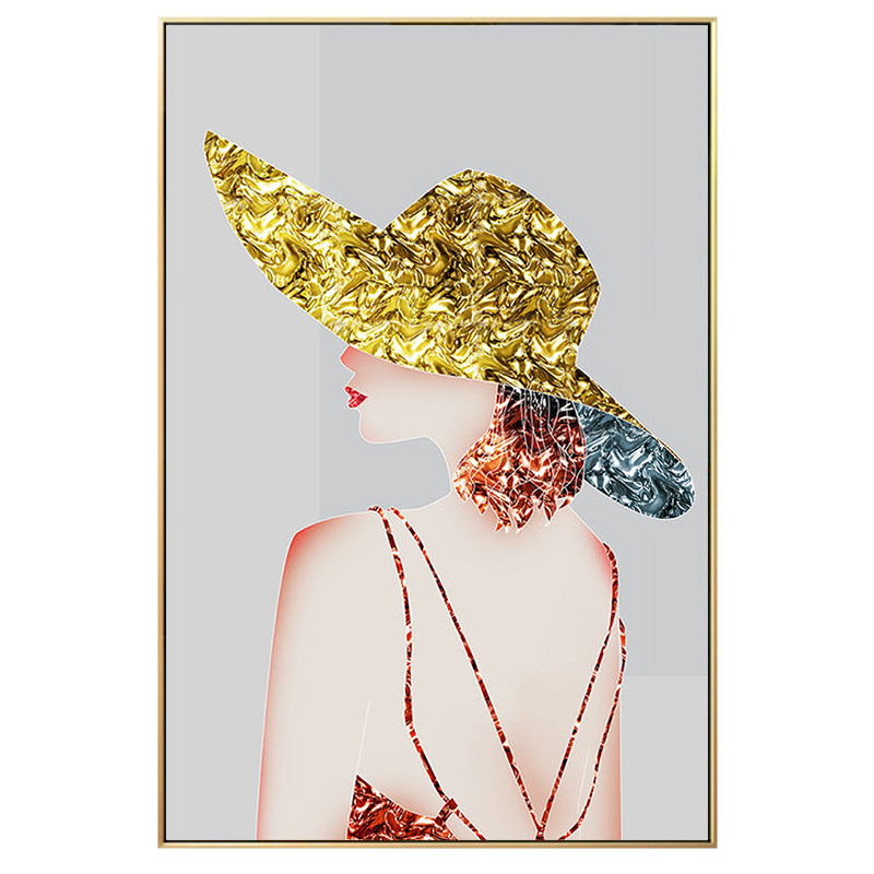 法国浪漫时尚美女轻奢后现代抽象挂画楼梯走廊珐琅现代装饰画