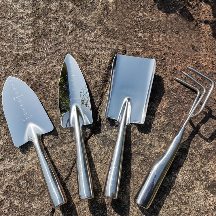 不锈钢铲子尖铲方铲平平头三爪耙子锋利一体成型其它园艺用品