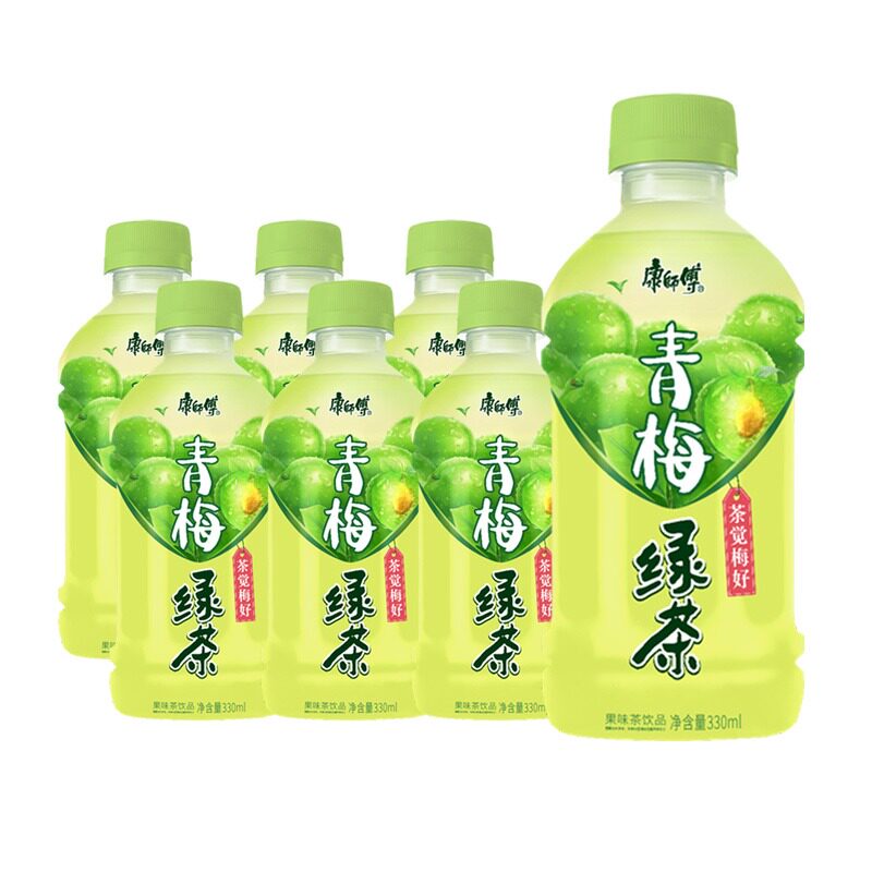康师傅青梅绿茶330ml6瓶纸箱茶饮料