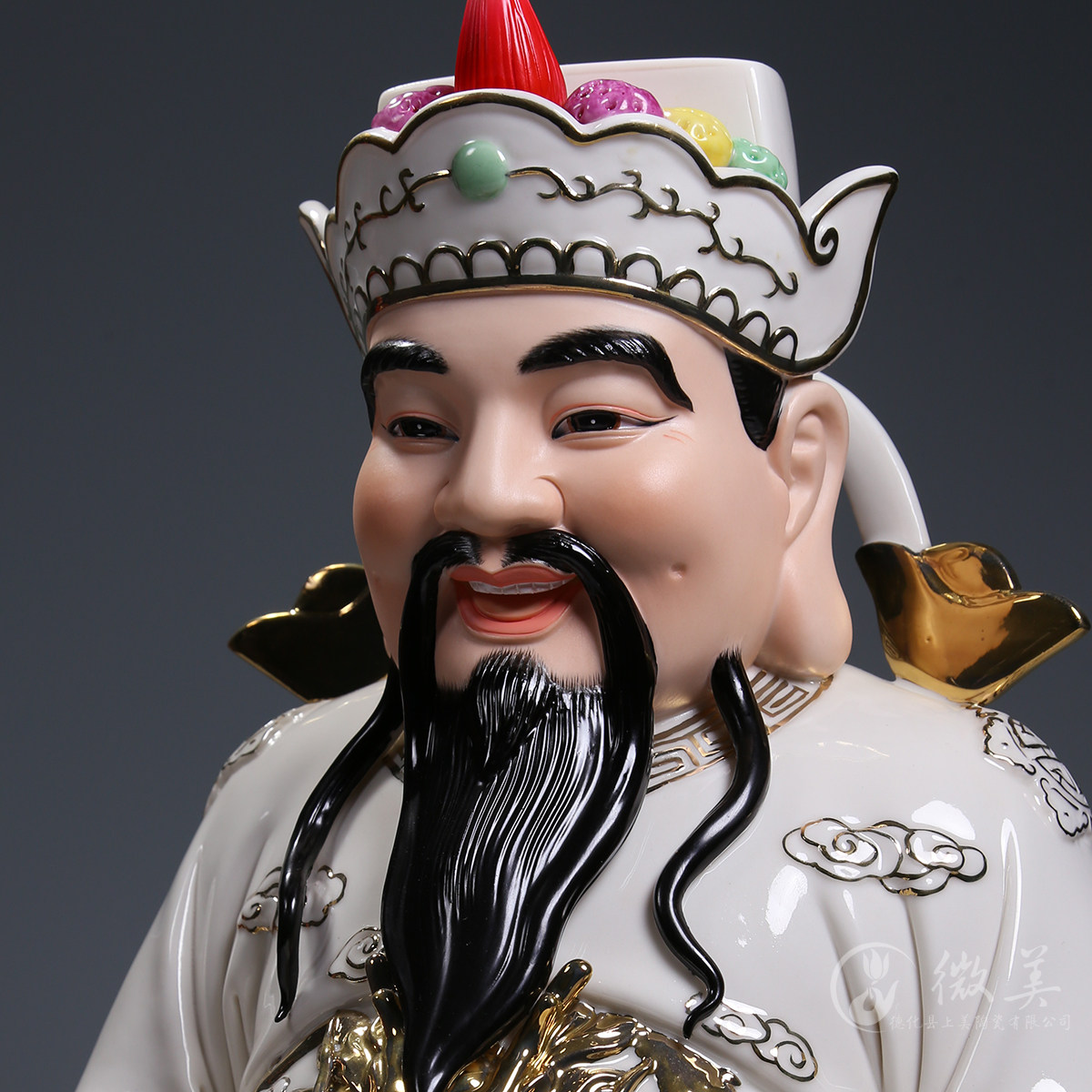 吋坐元宝文财神像供奉财神爷佛像公司开业旺财摆件